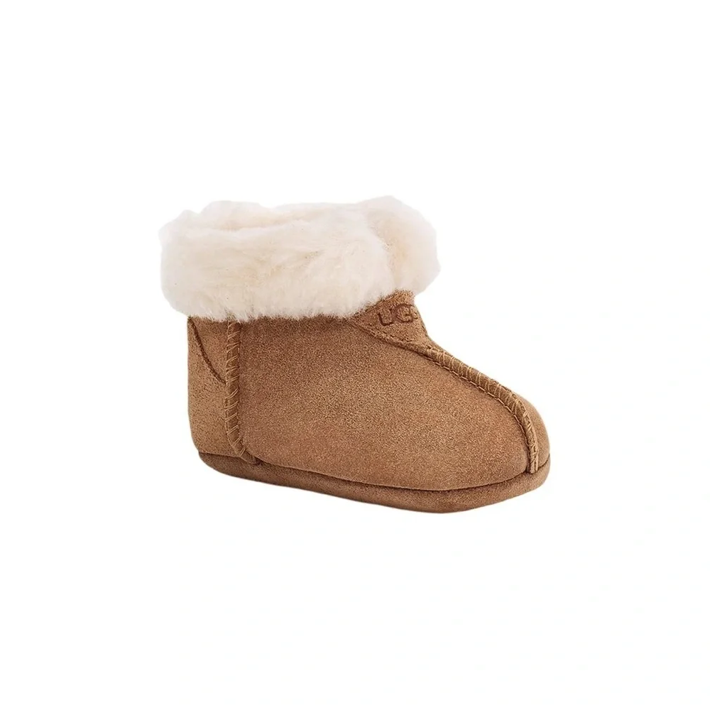 Kids Cozy Shearling-Lined Slipper Bootie - Chestnut